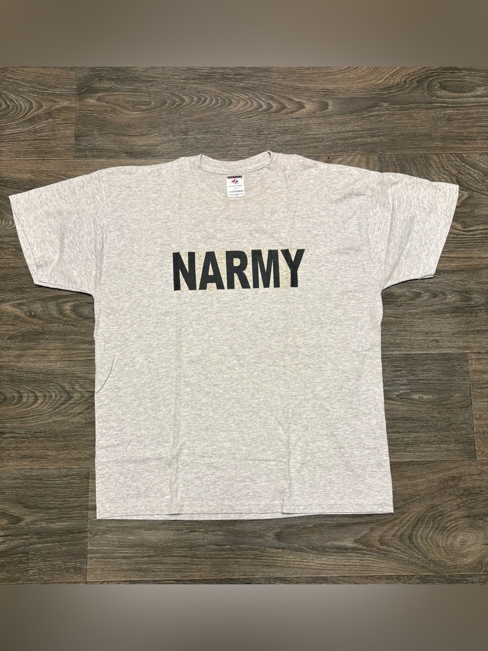 Jerzees Large Light Heather Gray Fun Military Tee